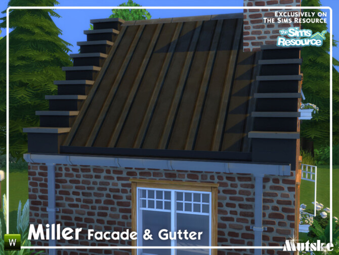 Sims 4 Miller Facade and Gutter by mutske at TSR