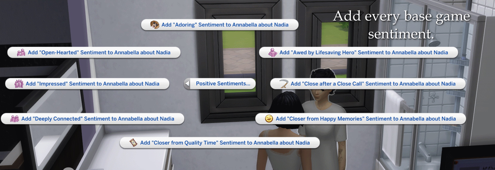 Easy Sentiment Cheats v0.8 by lazarusinashes at Mod The Sims 4 » Sims 4