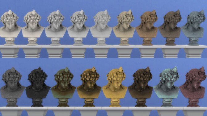 Sims 4 Bust of Antinous as Dionysus Osiris by TheJim07 at Mod The Sims 4