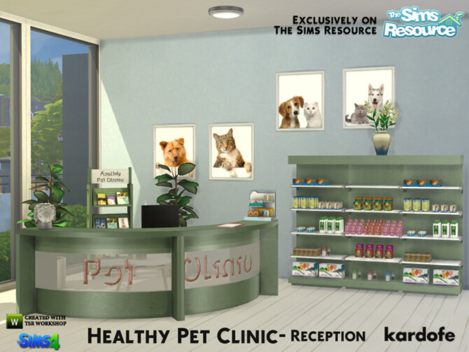Sims 4 Healthy Pet Clinic Reception by kardofe at TSR