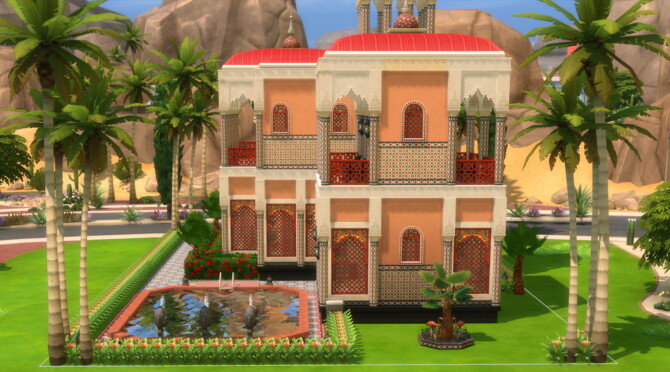 Sims 4 Court Marrakesh   Moroccan Styled Mansion by DominoPunkyHeart at Mod The Sims 4