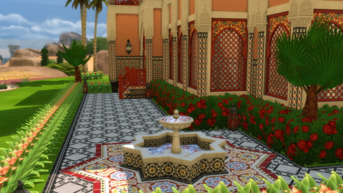 Sims 4 Court Marrakesh   Moroccan Styled Mansion by DominoPunkyHeart at Mod The Sims 4