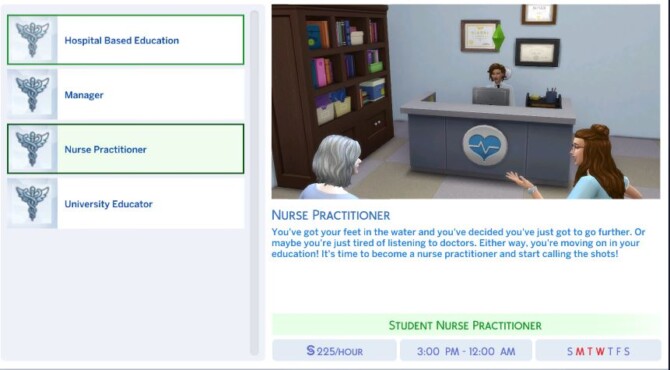 Sims 4 Nursing Career 4 Tracks by PunnyBee at Mod The Sims 4