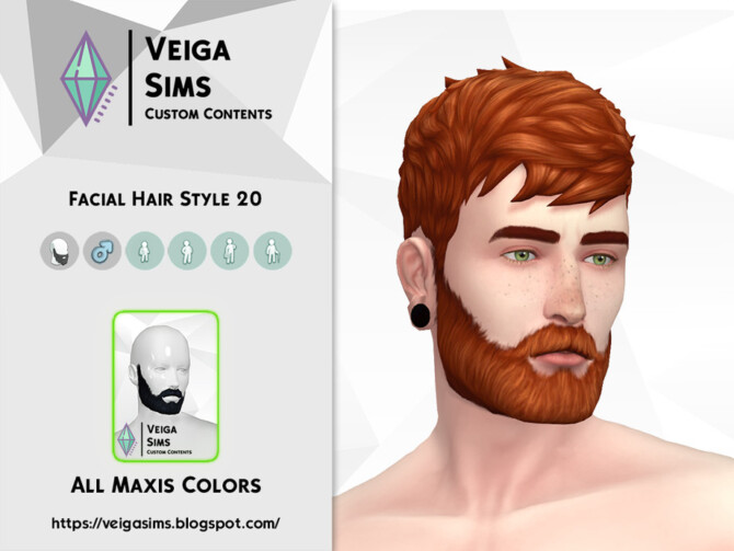 Sims 4 Facial Hair Style 20 by David Mtv at TSR
