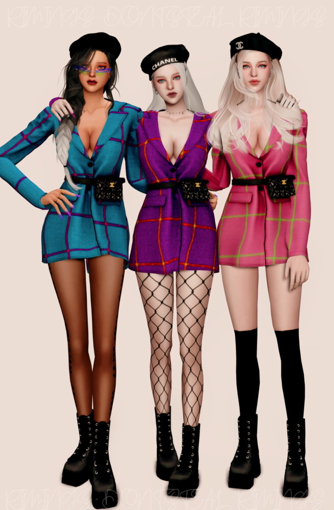 Sims 4 Hipsack & Jacket Dress at RIMINGs