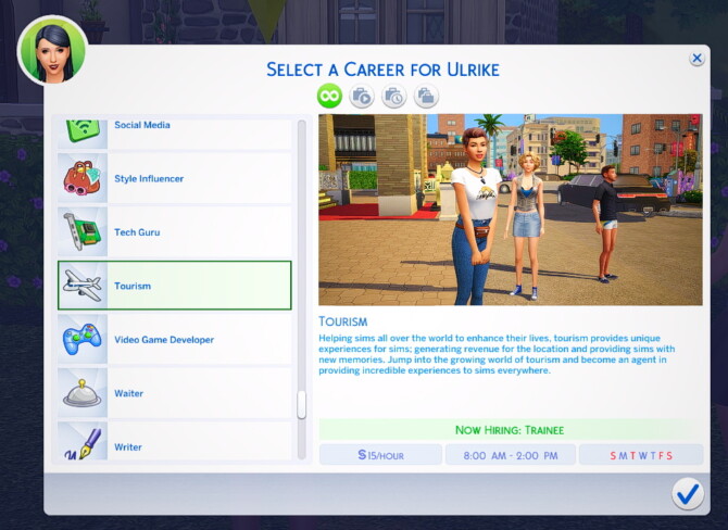 sims travel jobs