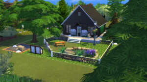 Small Black Log Cabin For 3 Sims By Archie