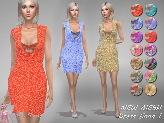 Sims 4 Dress Enna 1 by Jaru Sims at TSR
