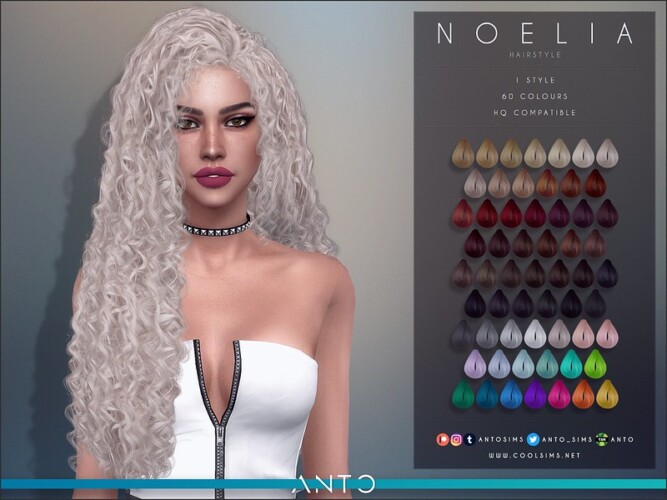 Noelia Long Curly Hair By Anto At Tsr Sims 4 Updates