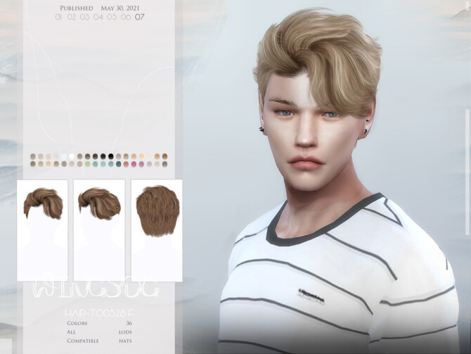Sims 4 WINGS TO0528 hair by wingssims at TSR