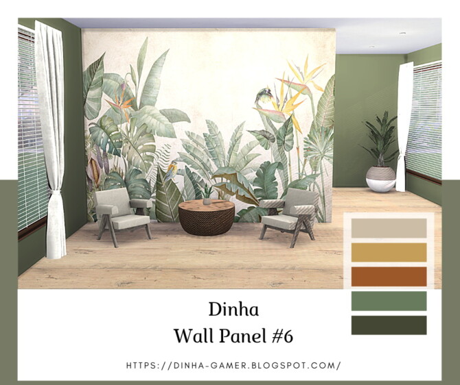 Sims 4 Wall Panel & Matching Walls | 6, 7, 8 & 9 at Dinha Gamer