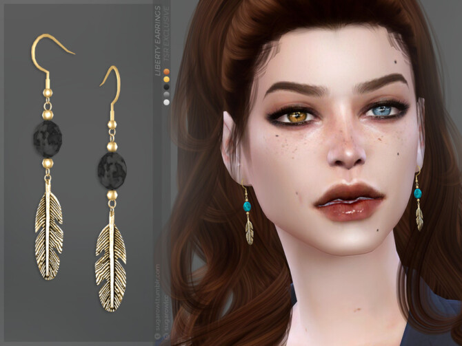 Sims 4 Liberty earrings by sugar owl at TSR