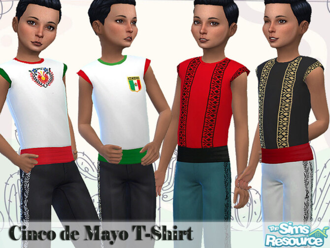 Sims 4 Boys Cinco De Mayo Tucked Tee by Pelineldis at TSR