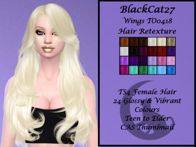 Sims 4 Wings TO0418 Hair Retexture by BlackCat27 at TSR