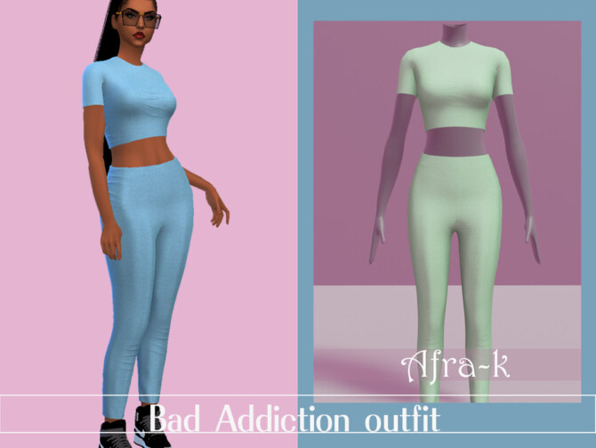 Sims 4 Bad addiction outfit by akaysims at TSR