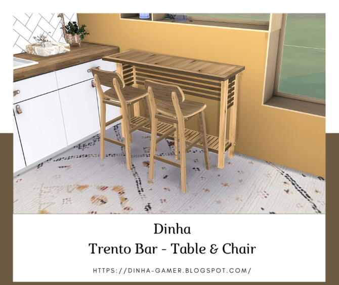 Sims 4 Trento Bar: Table & Chair at Dinha Gamer