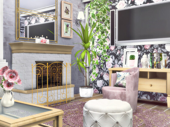 Sims 4 Rosa Living Room by Rirann at TSR