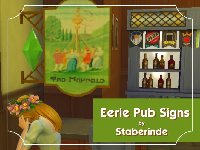 Sims 4 Eerie Pub Signs by Staberinde at Mod The Sims 4