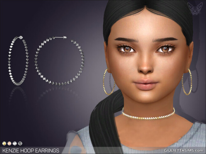Sims 4 Kenzie Hoop Earrings For Kids at Giulietta