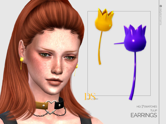 Sims 4 Tulip Earrings by DailyStorm at TSR