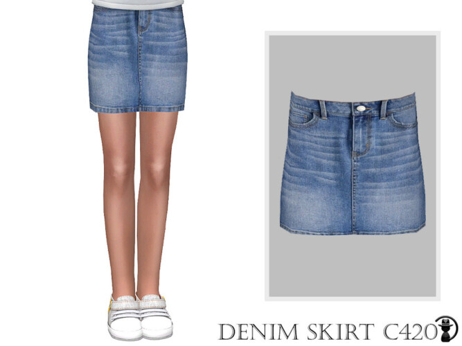Denim Skirt C420 By Turksimmer
