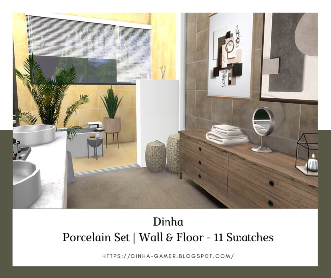 Sims 4 Porcelain Set: Wall & Floor at Dinha Gamer