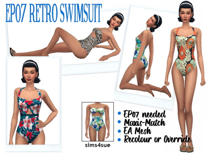 Sims 4 EP07 RETRO SWIMSUIT at Sims4Sue
