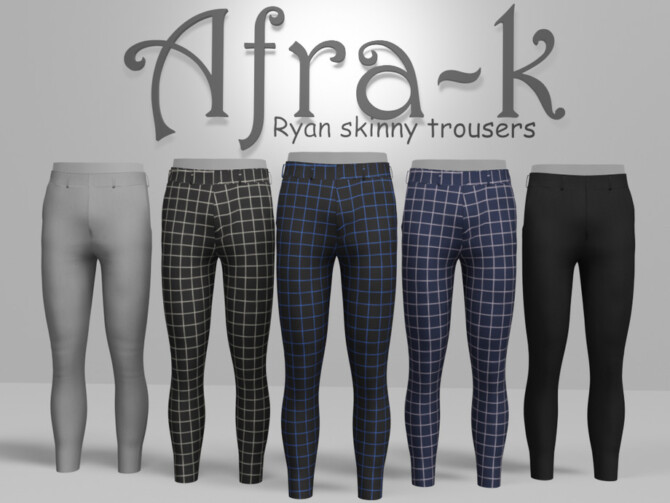 Sims 4 Ryan skinny trousers by akaysims at TSR