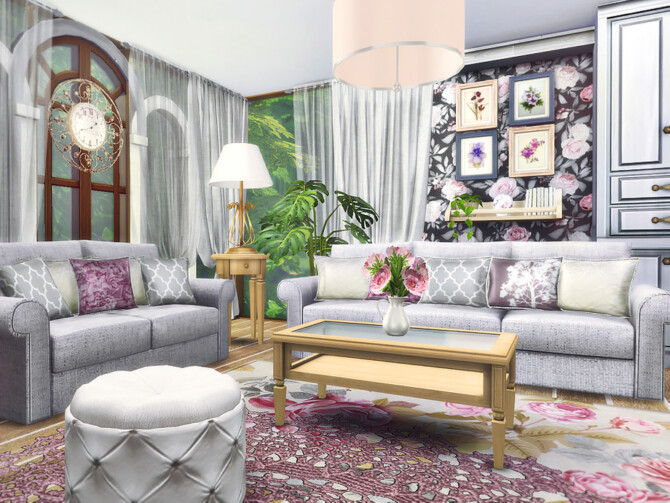 Sims 4 Rosa Living Room by Rirann at TSR