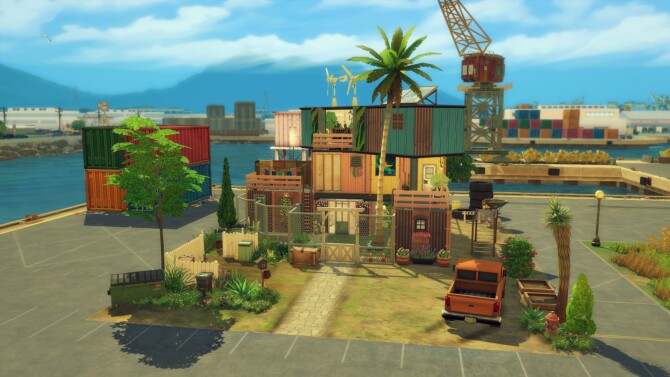 Sims 4 Atypical house built with 3 shipping containers at Studio Sims Creation