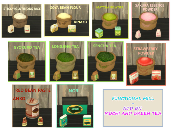 Sims 4 FUNCTIONAL MILL MOCHI AND GREEN TEA ADD ON at Icemunmun