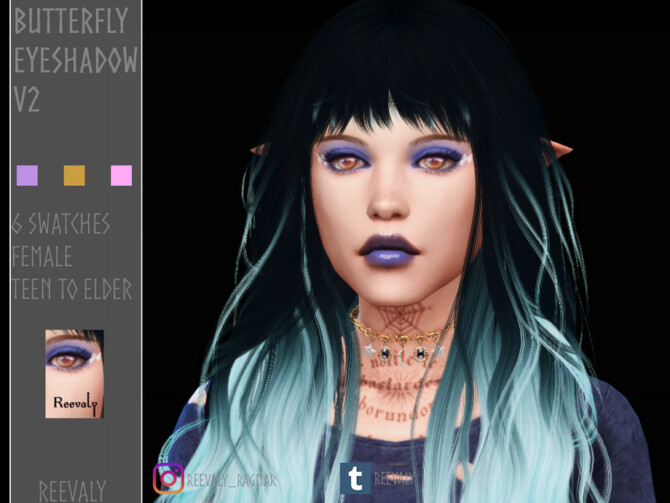 Sims 4 Butterfly Eyeshadow V2 by Reevaly at TSR
