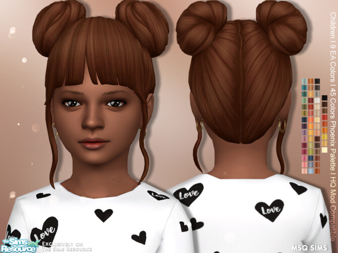 Sims 4 Alena Hair Children at MSQ Sims
