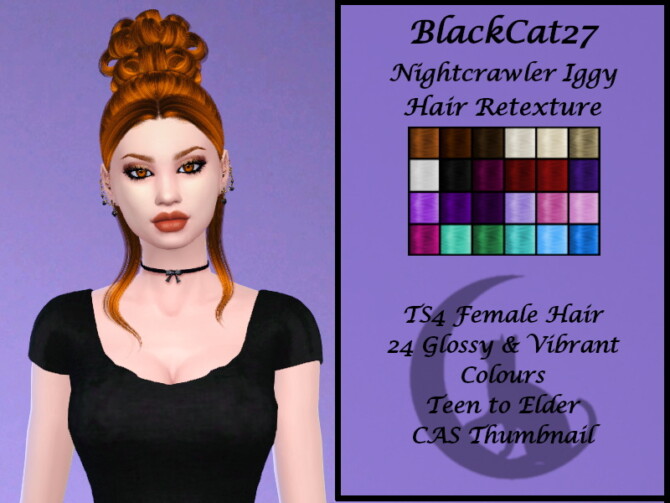 Sims 4 Nightcrawler Iggy Hair Retexture by BlackCat27 at TSR