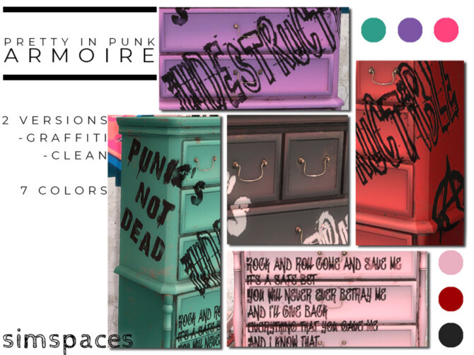 Sims 4 Pretty in Punk Armoire by simspaces at TSR