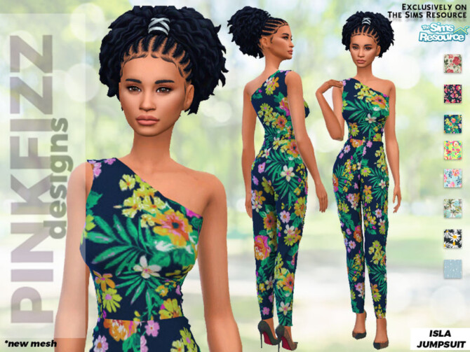 Sims 4 Isla Jumpsuit by Pinkfizzzzz at TSR