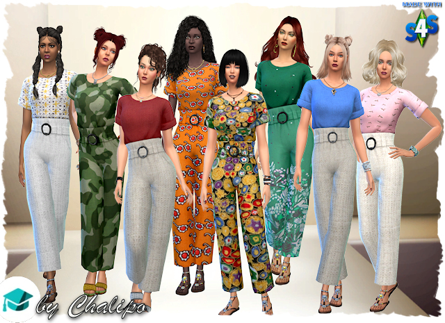 Sims 4 Two piece outfit by Chalipo at All 4 Sims