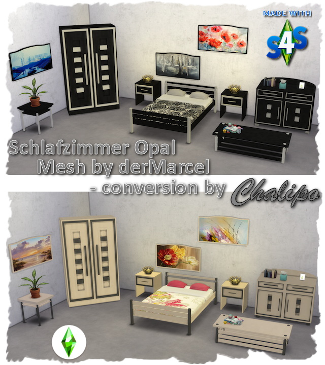 Sims 4 Opal bedroom by Chalipo at TSR