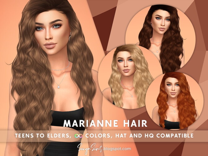 Sims 4 Marianne Hair (P) at Sonya Sims