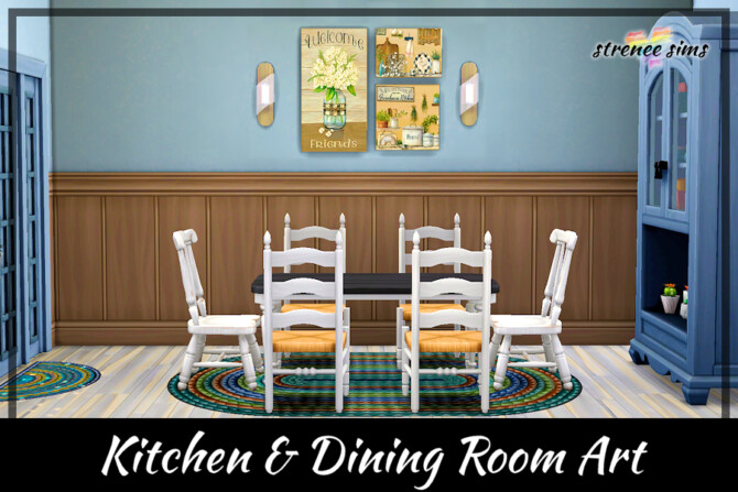 Sims 4 Kitchen & Dining Room Art at Strenee Sims