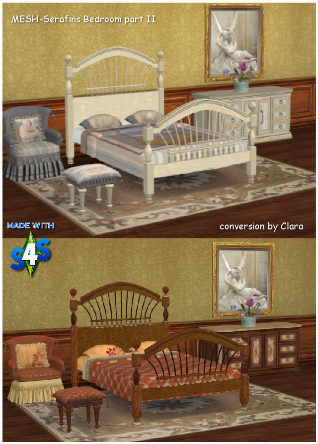 Sims 4 Serafina Bedroom Conversion by Clara at All 4 Sims