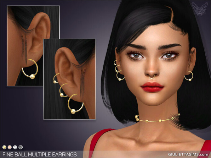 Sims 4 Fine Ball Multiple Earrings at Giulietta