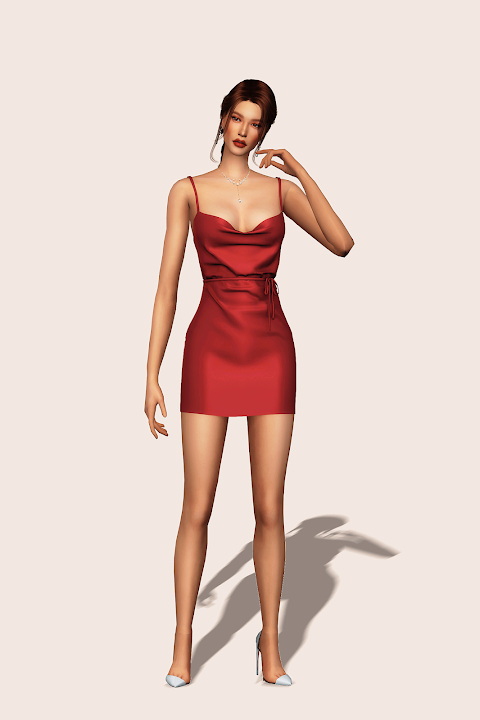 Sims 4 Silky Dress at Gorilla