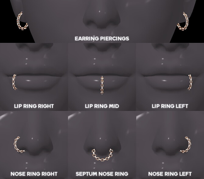 Sims 4 MALICE Chain Piercing Collection at Praline Sims