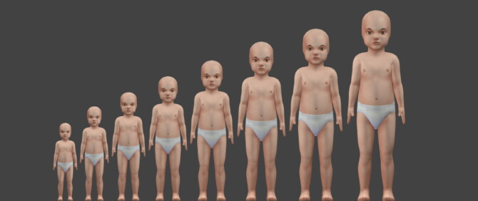 Sims 4 NEW HEIGHT BODY PRESETS TODDLER   GROWTH STAGES at REDHEADSIMS