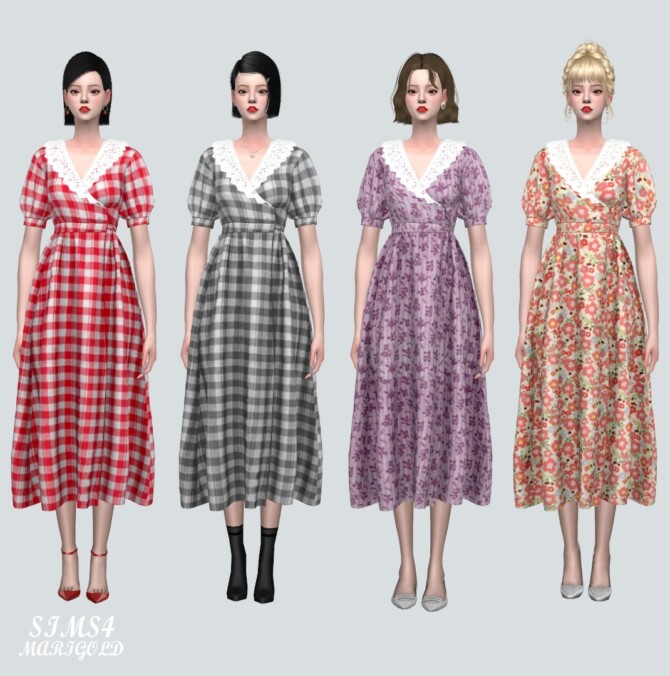 Sims 4 Long Dress LW 1 at Marigold
