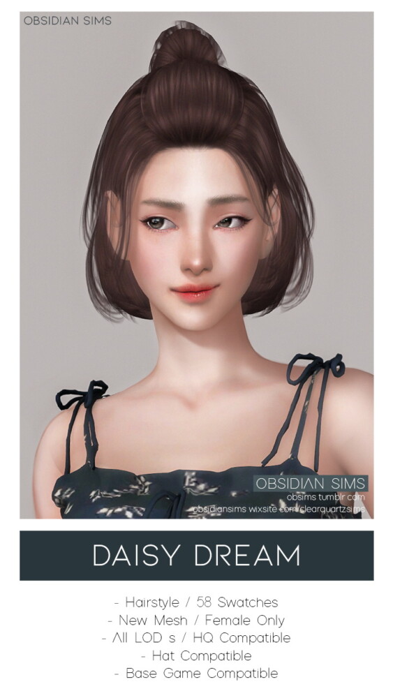 Sims 4 DAISY DREAM HAIRSTYLE at Obsidian Sims