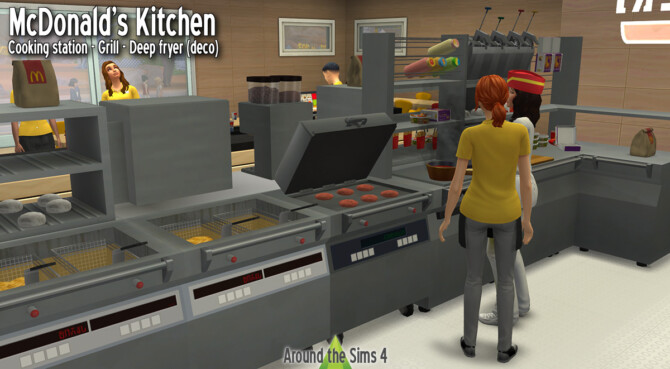 Sims 4 McDonalds kitchen at Around the Sims 4