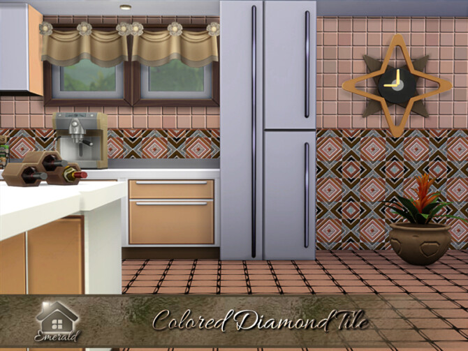 Sims 4 Colored Diamond Tile by emerald at TSR