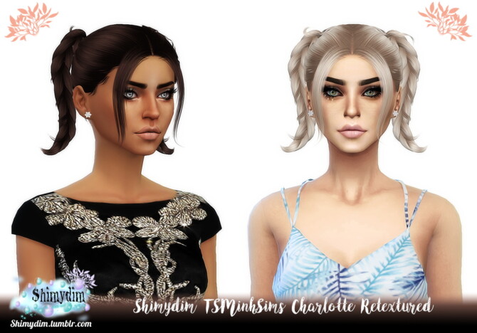 Sims 4 TSMinhSims Charlotte Hair Retexture at Shimydim Sims